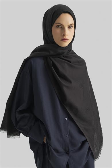 EFRAZ PAMUK İPEK ŞAL-SİYAH