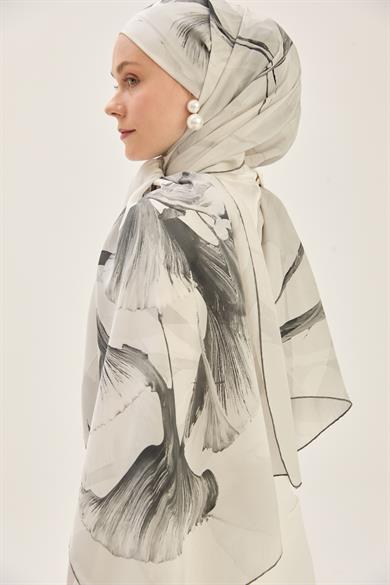 EFZA KREP İPEK ŞAL 70*190 CM - GRİ