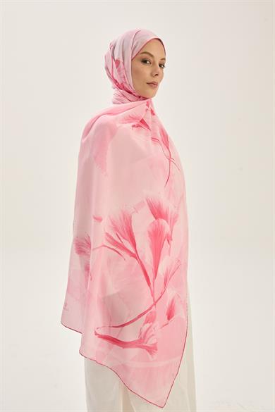 EFZA KREP İPEK ŞAL 70*190 CM - PEMBE