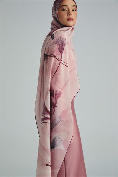 EFZA KREP İPEK ŞAL 70*190 CM - PEMBE