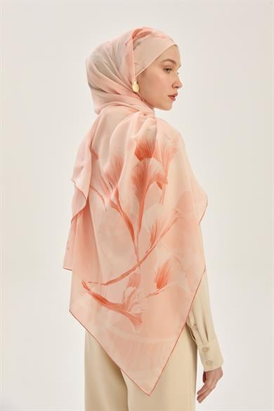 EFZA KREP İPEK ŞAL 70*190 CM - TURUNCU