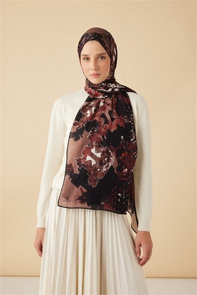 ELAN YÜN İPEK KAŞMİR ŞAL 70*200 CM - BORDO