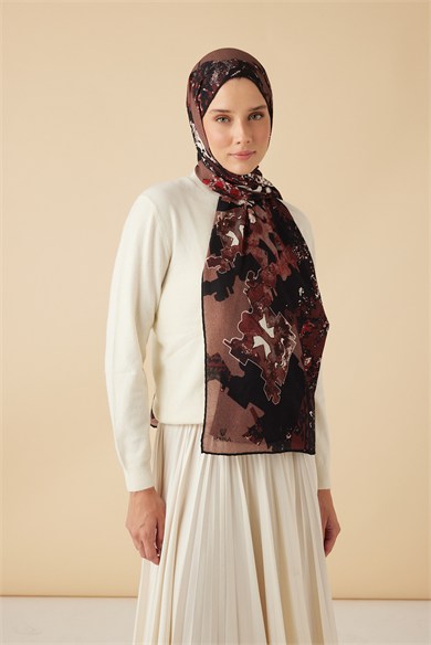 ELAN YÜN İPEK KAŞMİR ŞAL 70*200 CM - BORDO