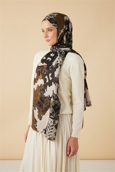 ELAN YÜN İPEK KAŞMİR ŞAL 70*200 CM - HARDAL