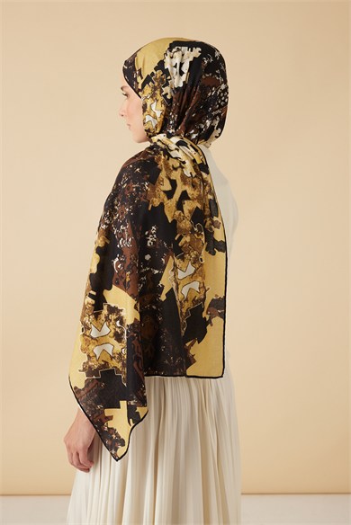 ELAN YÜN İPEK KAŞMİR ŞAL 70*200 CM - KAHVERENGİ