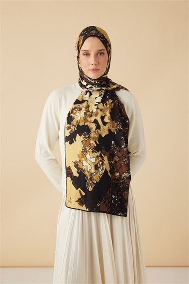 ELAN YÜN İPEK KAŞMİR ŞAL 70*200 CM - KAHVERENGİ
