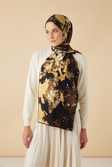 ELAN YÜN İPEK KAŞMİR ŞAL 70*200 CM - KAHVERENGİ