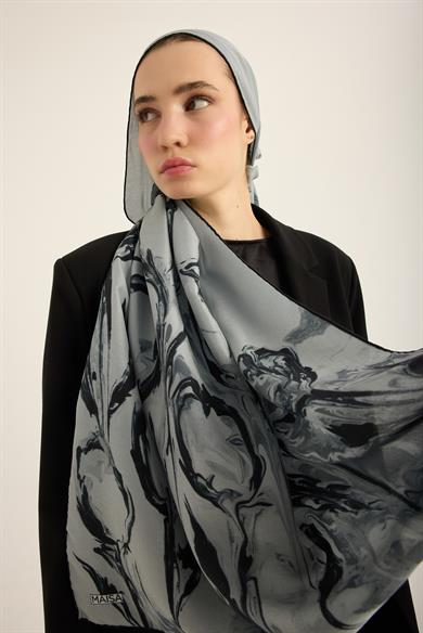 EVA PAMUK İPEK ŞAL 70*190 CM - GRİ