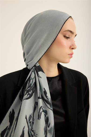 EVA PAMUK İPEK ŞAL 70*190 CM - GRİ
