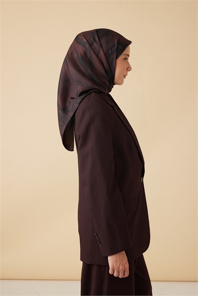 EVA TİVİL İPEK EŞARP 90*90 CM - BORDO