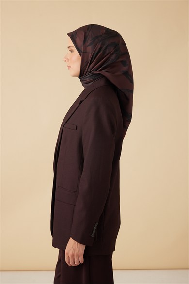 EVA TİVİL İPEK EŞARP 90*90 CM - BORDO