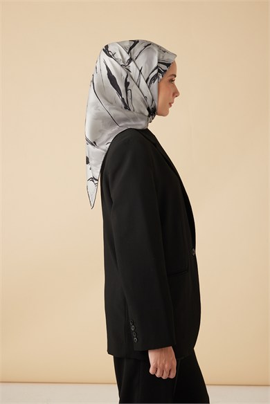 EVA TİVİL İPEK EŞARP 90*90 CM - GRİ