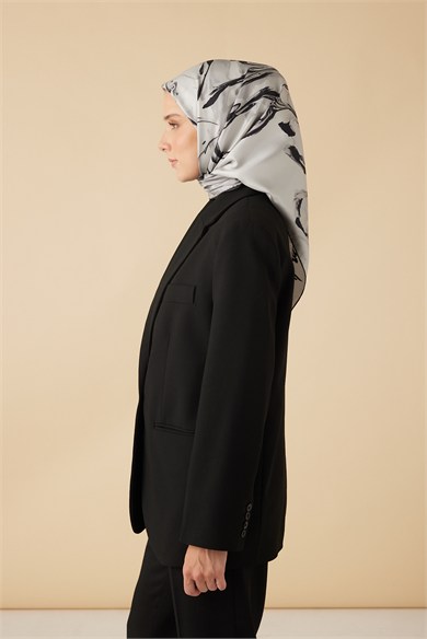 EVA TİVİL İPEK EŞARP 90*90 CM - GRİ