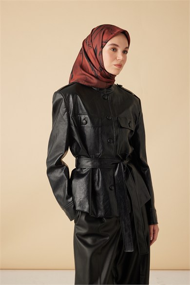 EVA TİVİL İPEK EŞARP 90*90 CM - KIRMIZI