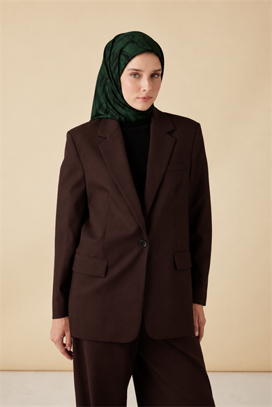 EVA TİVİL İPEK EŞARP 90*90 CM - KOYU YEŞİL