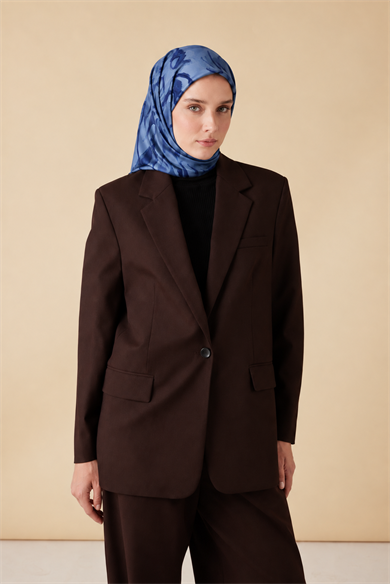 EVA TİVİL İPEK EŞARP 90*90 CM - MAVİ