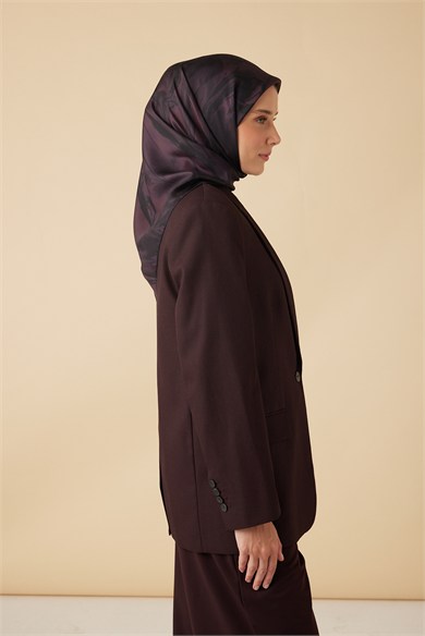 EVA TİVİL İPEK EŞARP 90*90 CM - MÜRDÜM