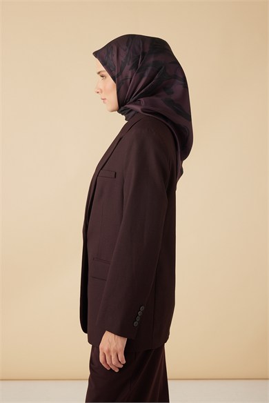 EVA TİVİL İPEK EŞARP 90*90 CM - MÜRDÜM