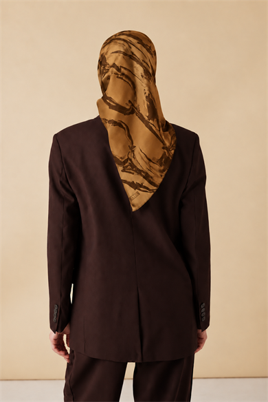 EVA TİVİL İPEK EŞARP 90*90 CM - SAFRAN