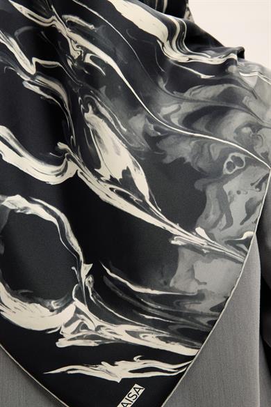 EVA TİVİL İPEK EŞARP 90*90 CM - SİYAH