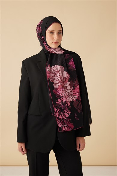 EZGİN KREP İPEK ŞAL 70*190 CM - FUŞYA