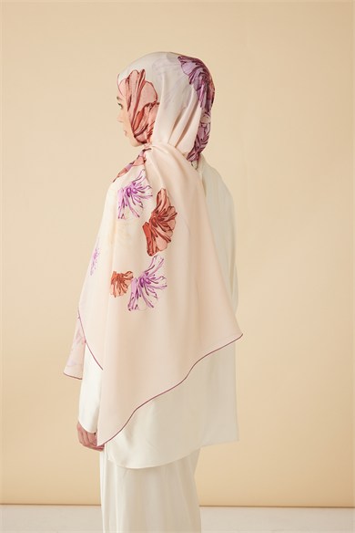 EZGİN KREP İPEK ŞAL 70*190 CM - PEMBE