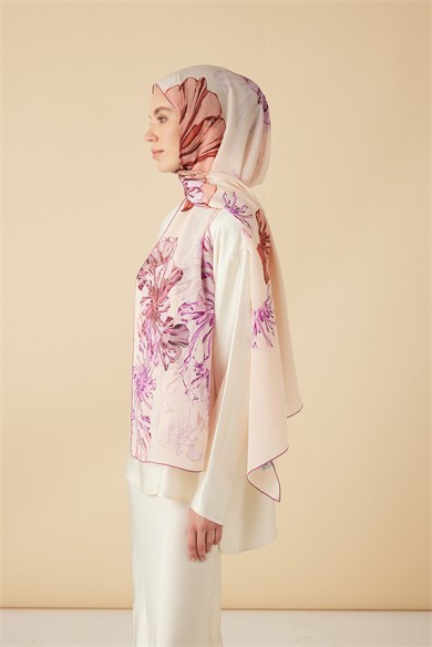 EZGİN KREP İPEK ŞAL 70*190 CM - PEMBE