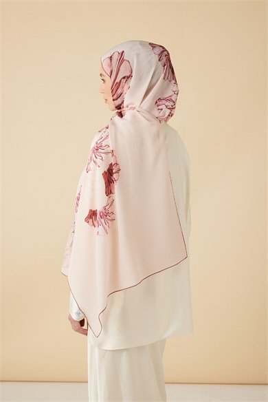 EZGİN KREP İPEK ŞAL 70*190 CM - PUDRA PEMBE