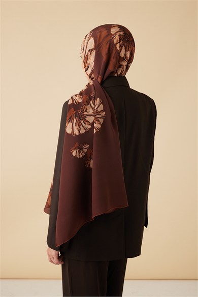 EZGİN KREP İPEK ŞAL 70*190 CM - TABA