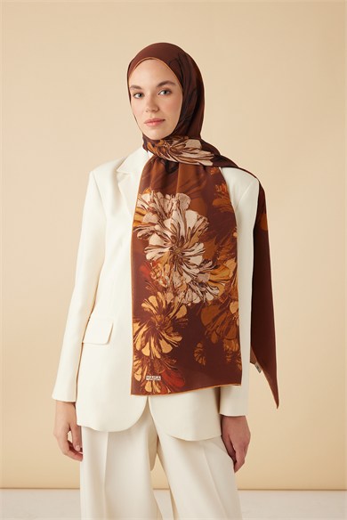 EZGİN KREP İPEK ŞAL 70*190 CM - TARÇIN