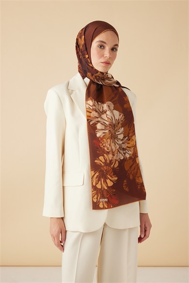 EZGİN KREP İPEK ŞAL 70*190 CM - TARÇIN