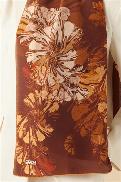 EZGİN KREP İPEK ŞAL 70*190 CM - TARÇIN