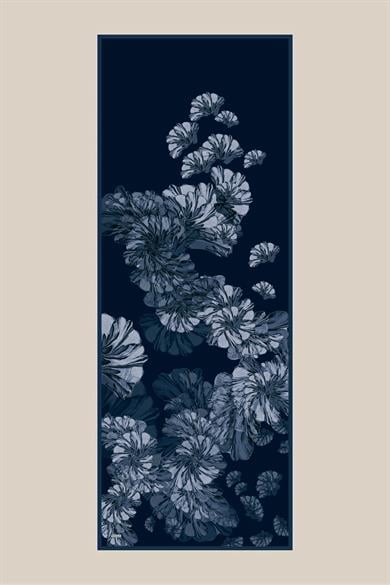 EZGİN PAMUK İPEK ŞAL 70*190 CM - INDIGO