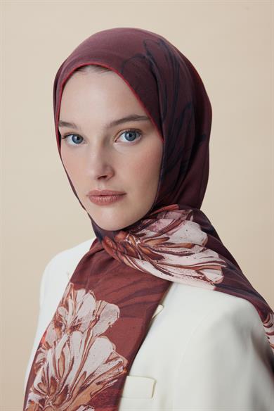 EZGİN PAMUK İPEK ŞAL 70*190 CM - KİREMİT