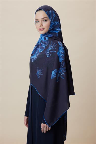 EZGİN PAMUK İPEK ŞAL 70*190 CM - LACİVERT