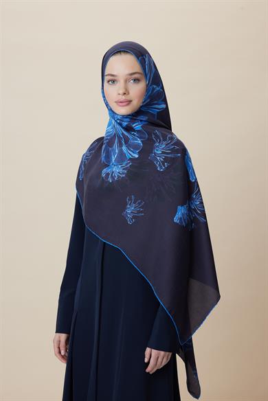 EZGİN PAMUK İPEK ŞAL 70*190 CM - LACİVERT