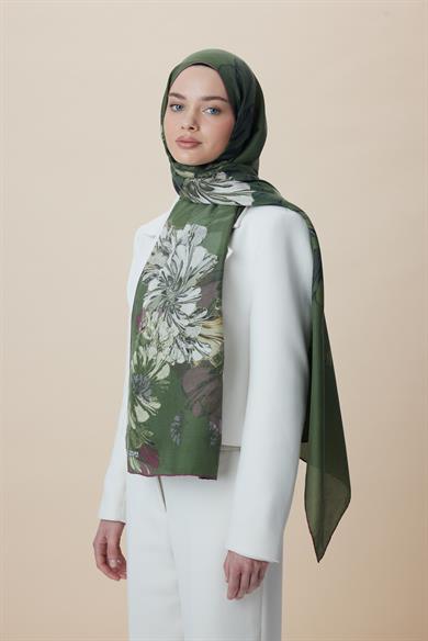 EZGİN PAMUK İPEK ŞAL 70*190 CM - YEŞİL