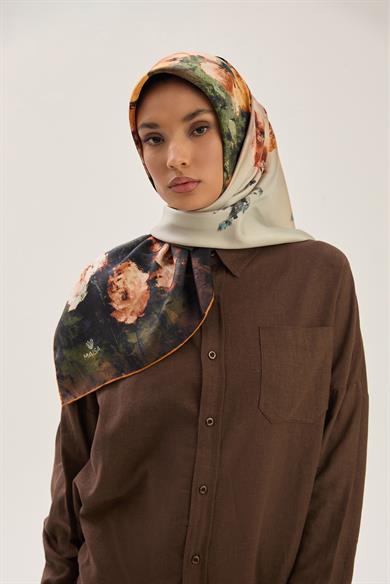 FAM TİVİL İPEK EŞARP 90*90 CM - SARI