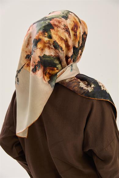FAM TİVİL İPEK EŞARP 90*90 CM - SARI