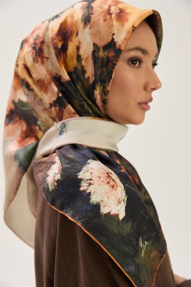 FAM TİVİL İPEK EŞARP 90*90 CM - SARI