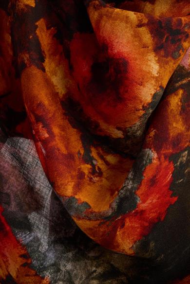 FAM YÜN İPEK EŞARP 110*110 CM - TURUNCU