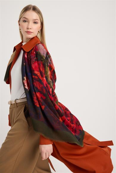 FAM YÜN İPEK EŞARP 110*110 CM - YEŞİL