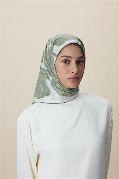 FARAH MULBERRY İPEK EŞARP 90*90 CM - AÇIK HAKİ