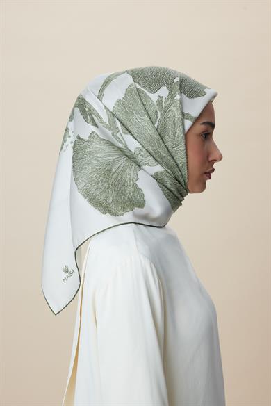 FARAH MULBERRY İPEK EŞARP 90*90 CM - AÇIK HAKİ