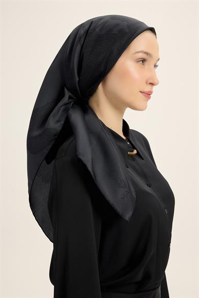 FARAH MULBERRY İPEK EŞARP 90*90 CM - ANTRASİT