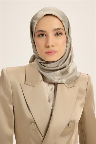 FARAH MULBERRY İPEK EŞARP 90*90 CM - BEJ