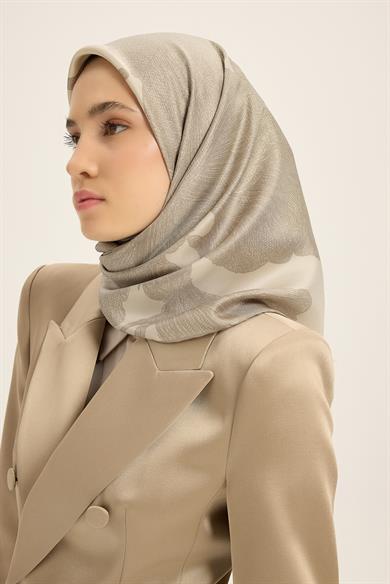 FARAH MULBERRY İPEK EŞARP 90*90 CM - BEJ