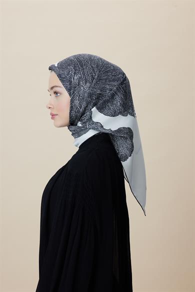 FARAH MULBERRY İPEK EŞARP 90*90 CM - DUMAN