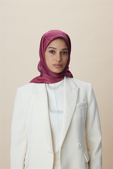 FARAH MULBERRY İPEK EŞARP 90*90 CM - GÜL KURUSU