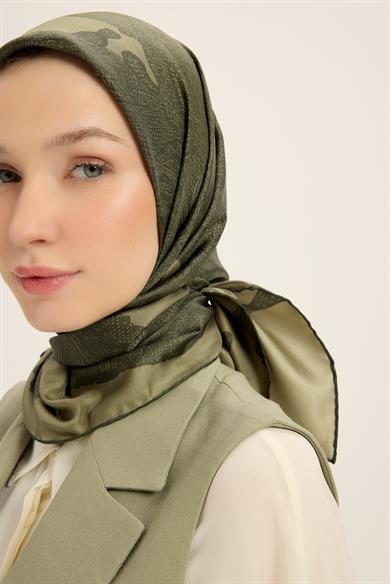 FARAH MULBERRY İPEK EŞARP 90*90 CM - HAKİ
